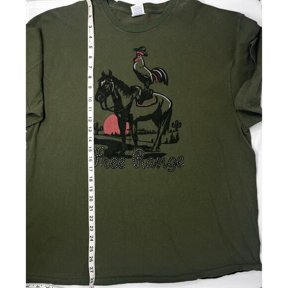 Rooster on Horse Free Range T-shirt size 2XL Pre-Owned in good conditio - Picture 3 of 6